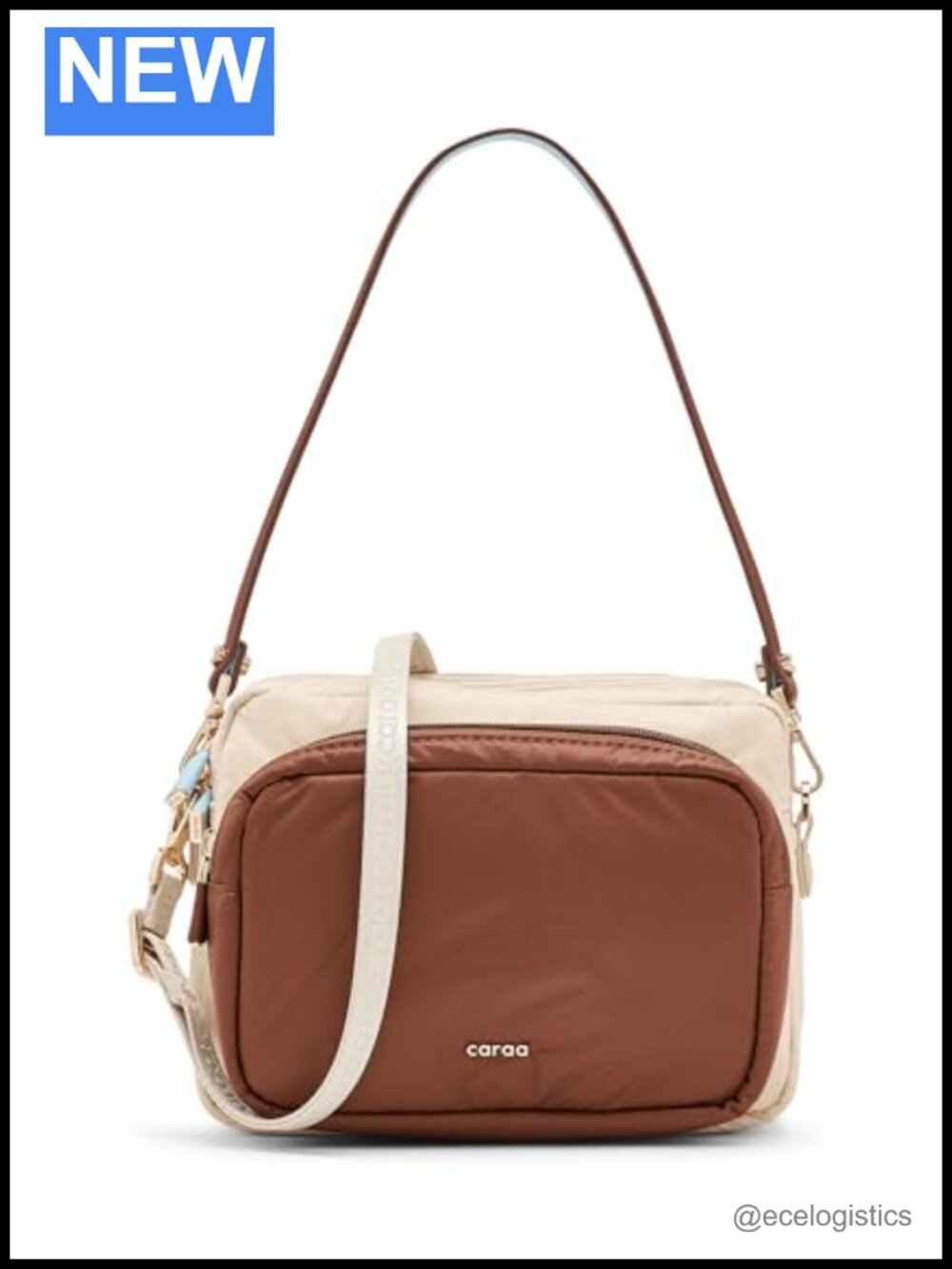 Recycled Nylon Crossbody Bag with Removable Straps and Card Slots